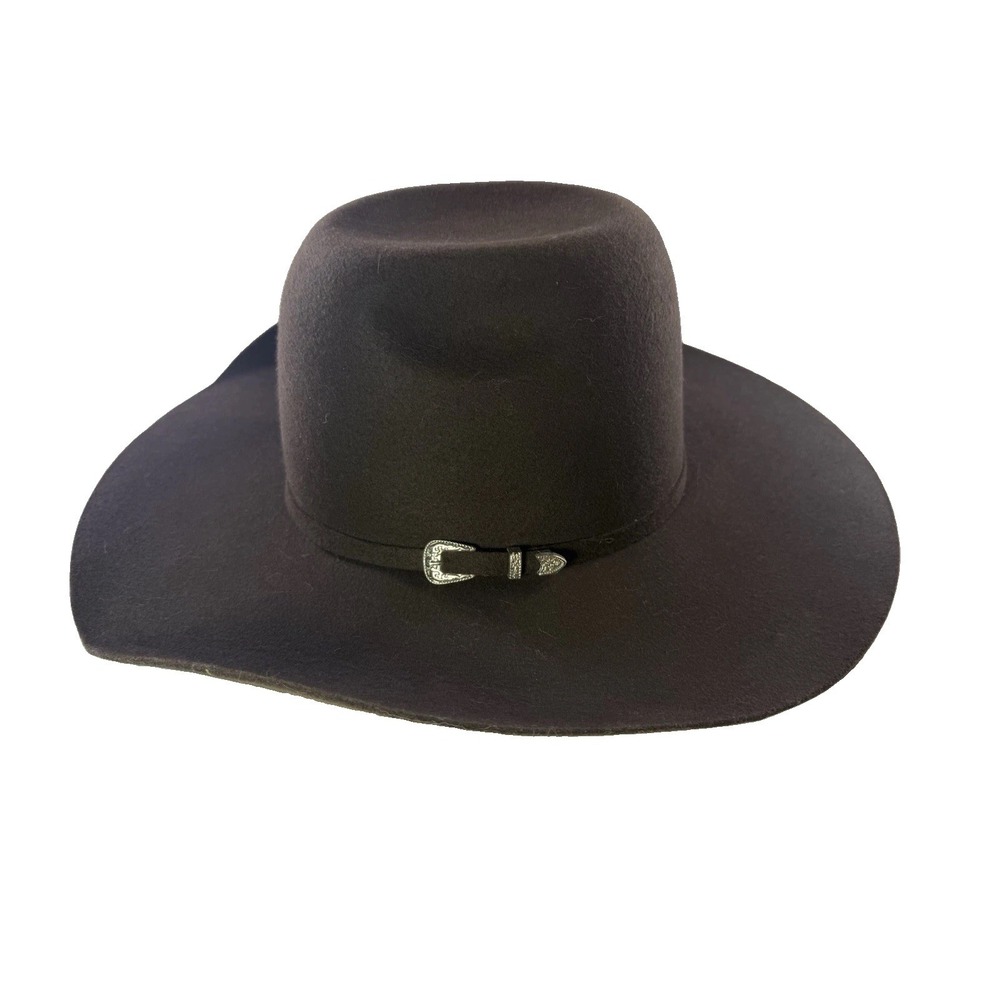 Resistol 4X Tuff Hedeman Bull Riding Cowboy Hat Brown Felt Size 6 7/8 M